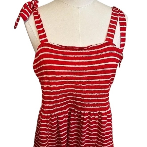 Isabel maternity Womens Tank Top Shoulder Tie Striped Red White Size Large - Picture 3 of 8